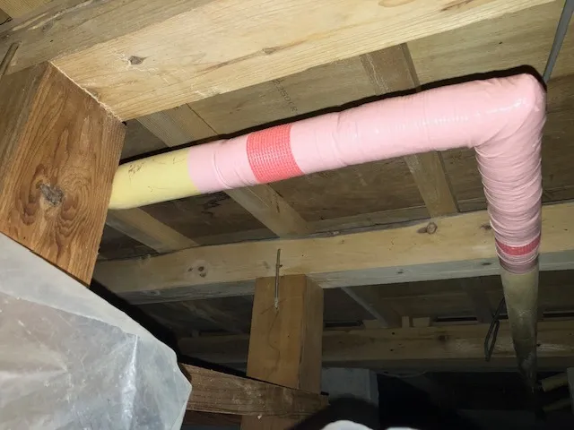 床下給湯管漏水修理工事
