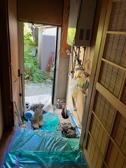 洗面洗濯系統水抜栓以降配管替