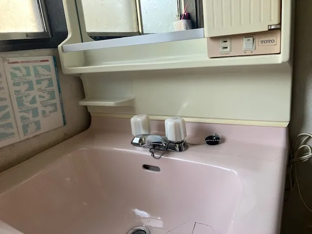 洗面台混合栓入替工事